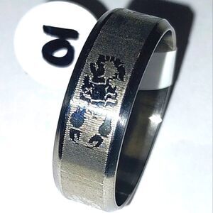 Stainless steel wide band hypoallergenic nickel free Men's ring sz 10